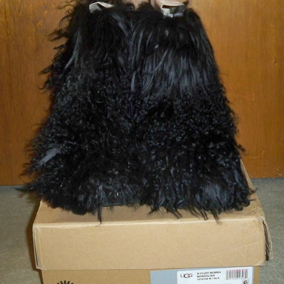 UGG Shoes - UGG Australia Momma Fluff Black Boots Worn Two-Three Times, Size 8!